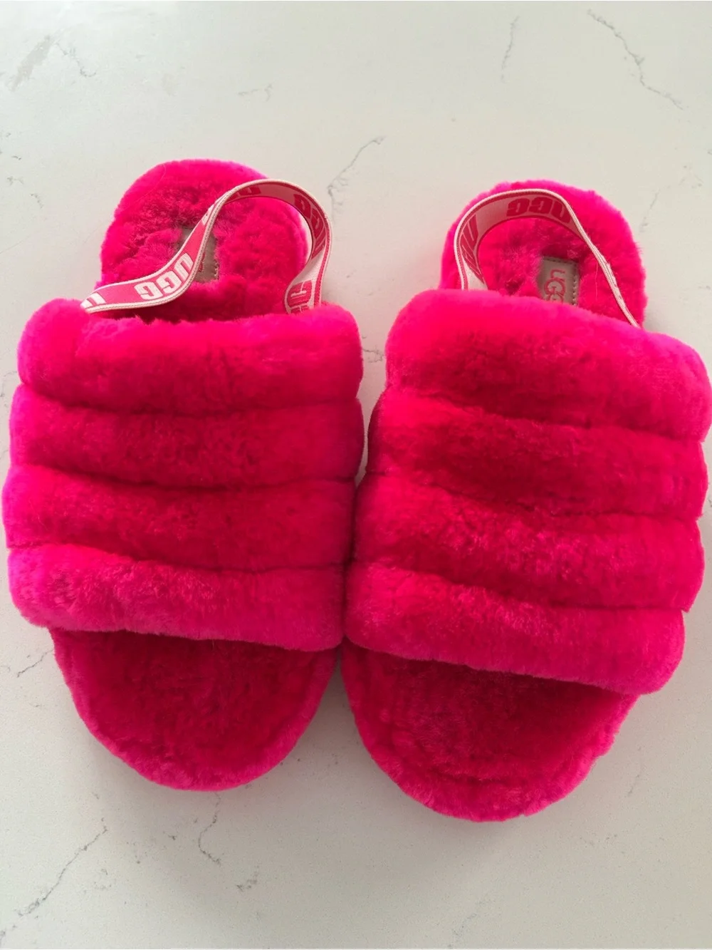 Ugg slippers pink slingback size 5 big kids (fits woman’s 8 )